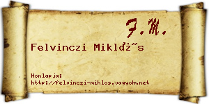 Felvinczi Miklós névjegykártya