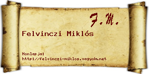 Felvinczi Miklós névjegykártya